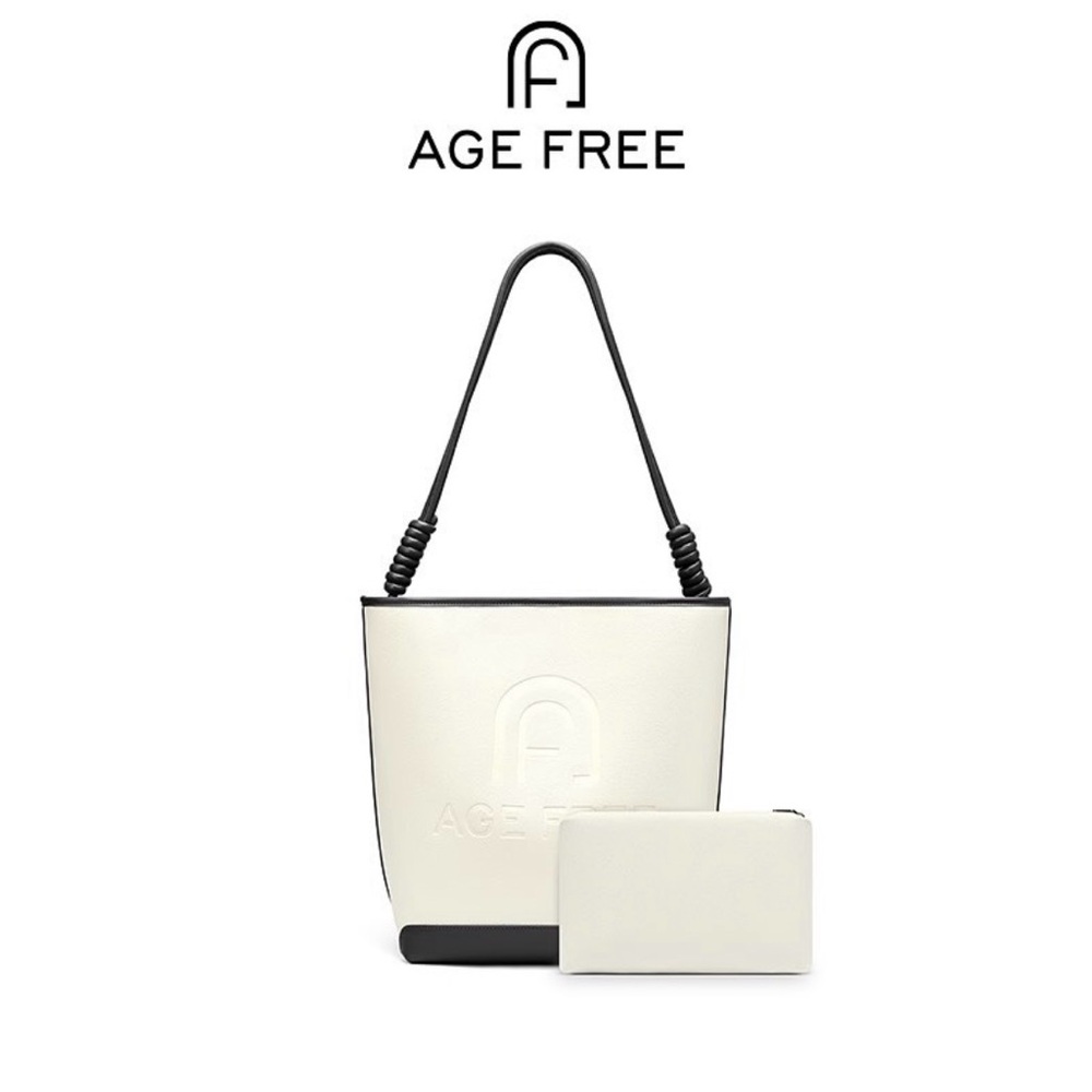 Elegant White and Black Tote Bag